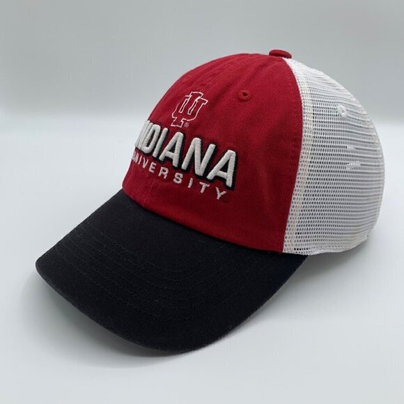 Indiana Hoosiers Red White Top of the World Relaxed Fit Snapback Trucker Hat - Picture 1 of 5